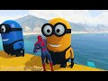 GTA 5 | Epic Ragdoll -Funny SpiderMan VS Minions On Rainbow Bridge (Euphoria Physics)#1
