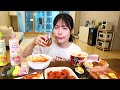 ASMR MUKBANG| Convenience store. Fire Noodles, Seasoned Chicken, Black bean noodles, Tteokbokki.