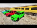 Flatbed Trailer McQueen Mercedes Cars Transportation with Truck - Pothole vs Car #21 - BeamNG.Drive