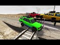 Flatbed Trailer Mercedes McQueen Cars Transportation with Truck - Pothole vs Car #22 - BeamNG.Drive