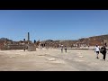 One day tour to Pompeii. A short video of the square at Pompeii and a glance of Vesuvius volcano