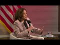 Kamala Harris participates in a conversation hosted by the NABJ