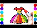 how to draw frocks/ easy step by step/ drawing for kids/ children art /toddlers