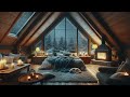 Finding Peace in the Winter Bedroom | A Cozy Cabin Experience with Fireplace and Snowfall