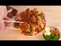 This recipe for crispy sweet and sour tofu rice bowl is an amazing ASMR experience / 野菜たっぷり豆腐団子