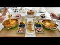 早餐vlog丨热乎乎的韩式泡菜拉面年糕锅，配煎饺子