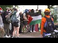 Students take part in a pro-Palestinian protest at University of North Carolina