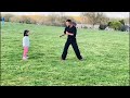 Father &  Daughter Practicing Kung  Fu