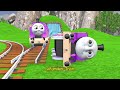 踏切アニメ あぶない電車 TRAINS VS GIANT HILL🚦 Fumikiri 3D Railroad Crossing Animation #train