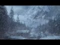 Extremely Cold Blizzard on Mountain | Winter Snow Storm & Icy Howling Wind Sounds | White Noise