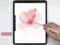 here's how to paint simple transparent watercolor flowers 🌸 Procreate tips and tricks for beginners