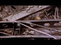 Damage on USS Enterprise after it was attacked by a Japanese suicide aircraft whi...HD Stock Footage