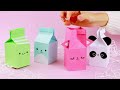 Origami paper milk box | DIY Cute animals