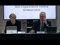 NHS England Board Meeting - 30th March 2023