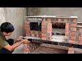 Build a multi-purpose wood stove from red bricks and cement