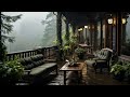 🌧️ Heavy RAIN FOREST Sound on wooden Balcony to overcome INSOMNIA, RELAX  Rain sound for sleeping