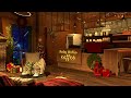 4K Cozy Christmas Coffee Shop Ambience on Winter Night with Relaxing Jazz Christmas Music