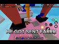 Destroying a video clan member Roblox bedwars