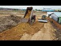 Wonderful Land filling for Road construction By Dozer SHANTUI DH17c2 With 25.5 ton trucks