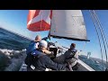 Good example of Symmetrical versus Asym Spinnakers racing each other