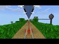 The 1000 Block Minecart Rail Across My Minecraft Survival World