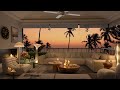 Sunset Cozy Bedroom Ambience with Warm Jazz Music & Relaxing Sounds for Stress Relief, Relax & Sleep