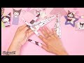 How to make paper nails tutorial  / KUROMI theme / Easy DIY  / DIY nails Sanrio