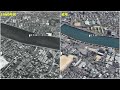 【空撮】広島市・昭和30年代（60年前）◀▶令和の街を比較【Google Earth】