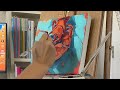 Acrylic lobster painting time lapse