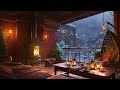 Cozy Winter Porch Ambience with Crackling Fireplace Sounds for Sleep, Study & Relax