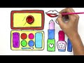 How to draw makeup kit for kids | makeup kit drawing and coloring for girls 👧 #drawing #makeup