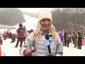 People enjoy the snowfall in Gatlinburg