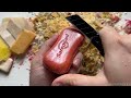 ASMR cutting of dry soap coated with varnish 🧡❤️🖤