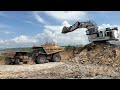 Liebherr R9350 Loading Caterpillar And Komatsu Truck ~ MegaMining