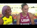 Abby Steiner duels Fraser-Pryce in epic women's 200m semifinal at Worlds | NBC Sports