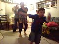3 Year old Bon dancing to Rolling
