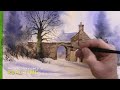 How to Paint a Country Pub in the Snow in Watercolour