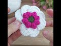 The harmony of pink and white is great!!! Very easy crochet tricolor flower model #crochet