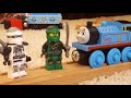 Thomas and the battle between Garmadon and Lloyd the green ninja