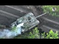Russian tank struck by Javelin ATGM