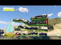 GTA 5 Spiderman MOD, Loading Rescue & police Cars, Jeep, Trucks, buses, Tractors Into Big Truck