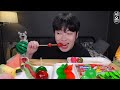 ASMR MUKBANG | Watermelon Desserts(Jelly, Strawberry, Watermelon Tanghulu, Noodles Jelly, Ice cream)