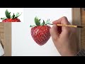 How to paint a juicy strawberry 🍓 watercolor painting tutorial