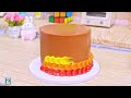 Satisfying Miniature 2-Tier Strawberry 🌈 Rainbow Chocolate Cake RecipeMini Bakery