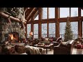 Cozy Christmas Jazz ✨ Relaxing Instrumental Jazz 🎹 Cozy Cabin Fireplace 🔥