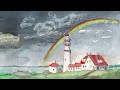 Healing_Calm Music_Watercolor_Rainbow on a Cloudy Day