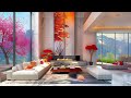 Spring Jazz Apartment ☕ Smooth Jazz Music with Fireplace Sounds in Luxurious Apartment to Relax