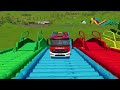 TRANSPORTING PIXAR CARS & FRUITS WITH COLORED & JOHN DEERE vs CLAAS vs TRACTORS - BeamNG.drive #983