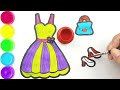 How to Draw Rainbow Beutiful Dress | Dress Drawing Tutorial Art