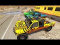 Flatbed Trailer Tractor McQueen Cars Transportation with Truck - Pothole vs Car #31 - BeamNG.Drive